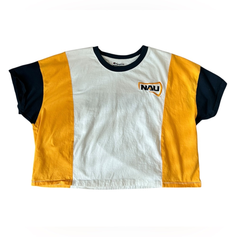 NAU Colorblock T-Shirt Cropped Boxy Northern Arizona University Lumberjacks